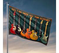 Cave Man Bar Yes I Do Need All The Guitars Drapeau Décorations pour l'intérieur Drapeaux cool pour les gars (120 x 180 cm)