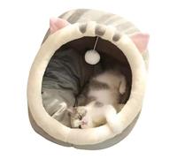 Cave pour chats en copropriété douce et moyenne fermée avec jouet en peluche | Lit pour animaux de compagnie, maison pour dormir pour chambre, salon, balcon de ferme