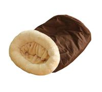 Cave pour lit pour chat, niche pour chat, maison de lit semi-fermée pour chats avec grotte chaude, sac de couchage pour animaux de compagnie, cachette et confortable pour chats pour les voyages de