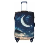 Cave Star Moon View Housse de protection élastique pour valise de voyage Motif imprimé anti-rayures, Noir , L