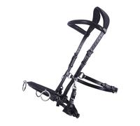 Caveçon pour cheval en cuir QHP Noir Cob