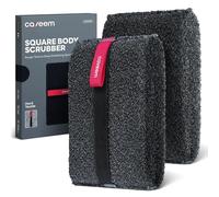 CAVEEM Éponge Exfoliante Corps, Éponge Carrée pour Gommage Intensif, Double Face Fibres Épaisses, Douche et Bain, Lot de 2 (Gris Foncé)