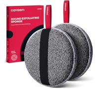 CAVEEM Éponge exfoliante pour le corps, éponge de douche extra rugueuse, éponges exfoliantes pour éliminer les peaux mortes, tampon exfoliant pour le bain et le corps, éponge ronde pour femme,2pcs
