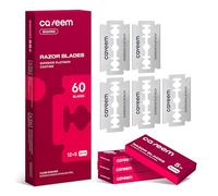 Caveem Lot de 60 lames de Rasoir de Sécurité à Double Tranchant, Recharges de Rasoir de Rechange pour le Rasage, Lames en Acier Inoxydable pour Tous les Rasoirs à Double Tranchant Standards