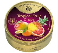 Cavendish & Harvey | Gouttes de bonbons durs tropicaux | Boîte de 200 ml - Lot de 9