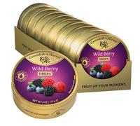 Cavendish & Harvey Wild Berry Drops Lot de 9 boîtes de conservation de 175 g | Framboise, myrtille, mûre | Avec véritable jus de fruits naturels | Végétalien, halal, casher | 9 x 175 g