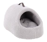 Caverne De Flamant Rose Jacquard Grise Pour Chiens 35x52x30cm - Lit Stylé