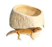 Caverne Gecko,Refuge 2 en 1 avec Bol de Nourriture Intégré - Grotte pour Terrarium | pour Usage Domestique Dragon Barbu Geckos Léopards Serpents Lézards Araignées Terrarium