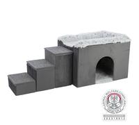 Caverne Harvey avec escalier pour chiens 135 × 47 × 50 cm gris/blanc-noir