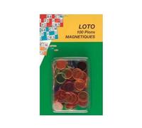 cavernedesjouets 100 pions magnetiques de Loto pour Carton - Transparent Fluo, Multicolore - jetons aimants, pions marquage - Set Accessoire et Carte