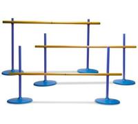 cavernedesjouets 3 Haies Ajustables en Hauteur pour sauts, Entrainement - Obstacles, Vitesse & agilite - Jeu Limbo, Danse - Set Sport, Jardin Enfant + Carte Tigre