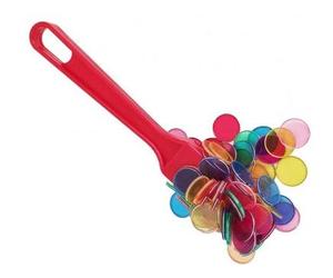 cavernedesjouets Baguette Baton ramasse jetons Rouge + 100 pions Loto magnetiques - kit Accessoires Bingo 2 en 1 - Set Jeu Kermesse et Carte