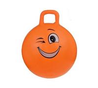 cavernedesjouets Ballon Sauteur Enfant Skippy hop 55 cm Orange, Visage clin d'oeil - avec poignee - PVC Epais et Resistant - jusqu'a 50 kg - Set Jouet motricite equilibre Gym et Carte