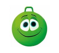 cavernedesjouets Ballon Sauteur géante Smiley Skippy Ball 65 cm Vert Visage - Jeu pour Sauter Balle Gonflable avec poignée - Gym Sport - Enfant 80 kg Max + 1 Carte Animal