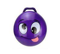 cavernedesjouets Ballon Sauteur Smiley XL Violet 55 cm Visage Qui Tire la Langue - Set Jeu d'interieur Balle Gonflable avec poignée + Carte Tigre - Gym - Enfant 50 kg Max