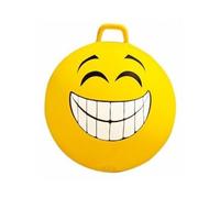 cavernedesjouets Ballon Sauteur XXL 65 cm Jaune Visage Souriant - PVC Robuste, poignée - Enfant/Adulte - 80 kg Max - Set Jouet d'intérieur et Une Carte Tigre