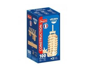 cavernedesjouets Baril planchettes Classic Bois, 100 Pieces + livret idees - tecap - Jeu Construction Enfant - Made in France - Set Jouet et Carte
