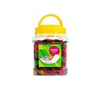 cavernedesjouets Boite 1000 pions de marquage Loto Bingo 15 mm - jetons Loto Plastique, Multicolore - pour cartons, grilles - Set Accessoire + Carte