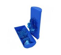 cavernedesjouets Boite magnetique et 100 pions de Loto, Bleu - Baton ramasse jetons - Accessoires Bingo, quine - Set Jeu et Rangement + 1 Carte