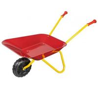 cavernedesjouets Brouette Metal Enfant 78x38x40cm - bac 30 kg Max, Rouge/Jaune - Set Jouet de Jardin + 1 Carte - Accessoire, Outillage Kids, Junior