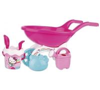 cavernedesjouets Brouette Rose de Plage Chat Kitty + Seau Garni + arrosoir - Set Jeux de Sable Plein air Enfant + Carte - Jardin - des 10 Mois