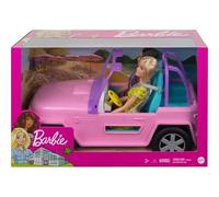 cavernedesjouets Buggy decapotable de Plage Rose + 2 poupées Mannequin - Voiture Tout Terrain 4x4 - Set véhiculé Jouet Fille avec Carte
