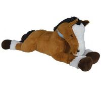 cavernedesjouets Cheval Couche géant Brun 110cm - Peluche géante : Cheval 1 mètre 10 - Set Doudou Enfant XL et Carte Animal