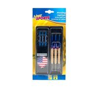 cavernedesjouets Coffret 3 fléchettes en Laiton avec Pointes en métal - tiges de fléchettes et des empennages - Set Jeu Plein + Carte Tigre