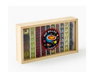cavernedesjouets Coffret 60 Billes Enfant : Galaxie, Espace, planetes - pepites, calots, Plates et Rondes - Rare, Verre Colore - Set Jeu recre avec Carte