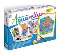 cavernedesjouets Coffret aquarellum junior chatons 4 tableaux magiques - set peinture + 1 carte tigre - nouveau modèle