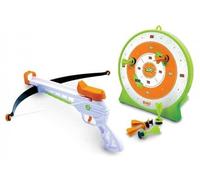 cavernedesjouets Coffret arbalète Arc en métal avec 6 fléchettes Ventouse + Cible - Jeu de tir sécurité - Jouet Sport Enfant et 1 Carte Tigre - Plein air