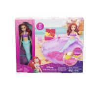 cavernedesjouets Coffret Aventures Ariel a la Plage - Poupee Princesse Sirene, Piscine Coquillage, Sable a Modeler, moules - Set Jeu Aquatique + Carte