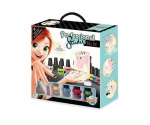 cavernedesjouets Coffret Beaute Professional Studio Nail Art 8 Vernis a Ongles Enfant - Atelier Machine a manucure - Jeu d'imitation cosmetique Fille + Carte Tigre