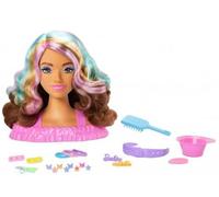 cavernedesjouets Coffret Color Reveal - Tete a coiffer Chevelure Brune avec meches + 20 Accessoires de Coiffure - Set Poupee avec Carte Tigre