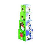 cavernedesjouets Coffret de 4 Cubes illustrés : Hauteur Pyramide 30cm - Set Jeu d'éveil géocubes avec Carte Offerte - Jouet 1 ER Age