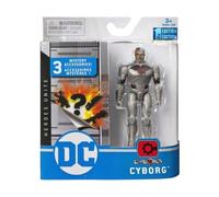 cavernedesjouets Coffret Figurine Cyborg 10 cm avec 3 Accessoires Mystere - Personnage DC - Super Heros - Set Jouet Garcon avec Carte Animal