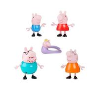 cavernedesjouets Coffret Figurines Peppa Le Cochon et sa Famille Dont Bebe Evie - Pack 5 Personnages - pour Jeu, Aventure, Maison - Set Jouet prescolaire + Carte