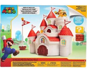 cavernedesjouets Coffret Grand Chateau Princesse Peach + Figurine Bowser - Royaume Champignon - Set pour Super Mario 16 pièces + 1 Carte Offerte