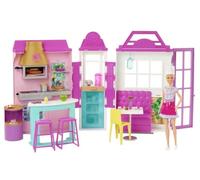 cavernedesjouets Coffret Grand Restaurant + 1 poupée Mannequin + 25 Accessoires - Set Accessoire poupée