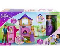 cavernedesjouets Coffret Grande Tour de Raiponce - poupée Mannequin Princesse Raiponce - 15 Pieces - Set Jouet Fille avec Une Carte Animal
