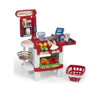 cavernedesjouets Coffret marchande garnie + Panier a provisions - 29 Accessoires - Set Jeu d'imitation Fille 2 en 1 + Carte Tigre