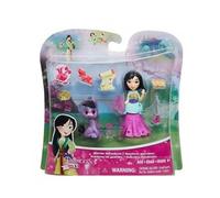 cavernedesjouets Coffret Mini Princesse Aventures - pour Mulan: la guerriere - Set Mini Poupee avec Accessoires et Carte Animal