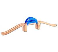 cavernedesjouets Coffret Pont Bleu en Bois 59cm de Long - Accessoire Circuit Train - Jouet en Bois - Set Compatible pour brio avec Carte