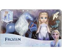 cavernedesjouets Coffret poupée articulée Elsa 16 cm et Cheval nokk, Bleu - Figurines, Personnages - pour Reine des neiges - Set Princesse + Carte