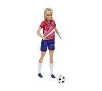 cavernedesjouets Coffret poupée Mannequin footballeuse avec Ballon de Foot - poupée métier Sport Football - Jouet Fille et Carte Animal