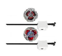 cavernedesjouets Coffret pour Beyblade 2 toupies + 2 lanceurs : Optimus Prime 4-60p et Megatron 4-80b Type Endurance + 1 Carte