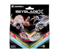 cavernedesjouets Coffret pour Beyblade 2 toupies + 2 lanceurs : Spinosaurus Contre quetzalcoatlus Type Attaque et défense + 1 Carte