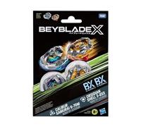 cavernedesjouets Coffret pour Beyblade 2 toupies : Calibur Samurai 6-70m BX et Obsidian Shell 3-85s - Type equilibre et défense avec Carte Tigre