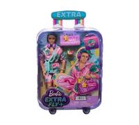 cavernedesjouets Coffret pour Ken Voyage Tenue Plage 15 Accessoires - Collection Vacances Extra Fly - Set Poupee articulee + Carte