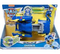 cavernedesjouets Coffret pour Pat Patrouille Chase et sa Voiture de Police Transformable - véhicule de Luxe Mighty Pups - Set Figurine et véhicule avec Carte Animal